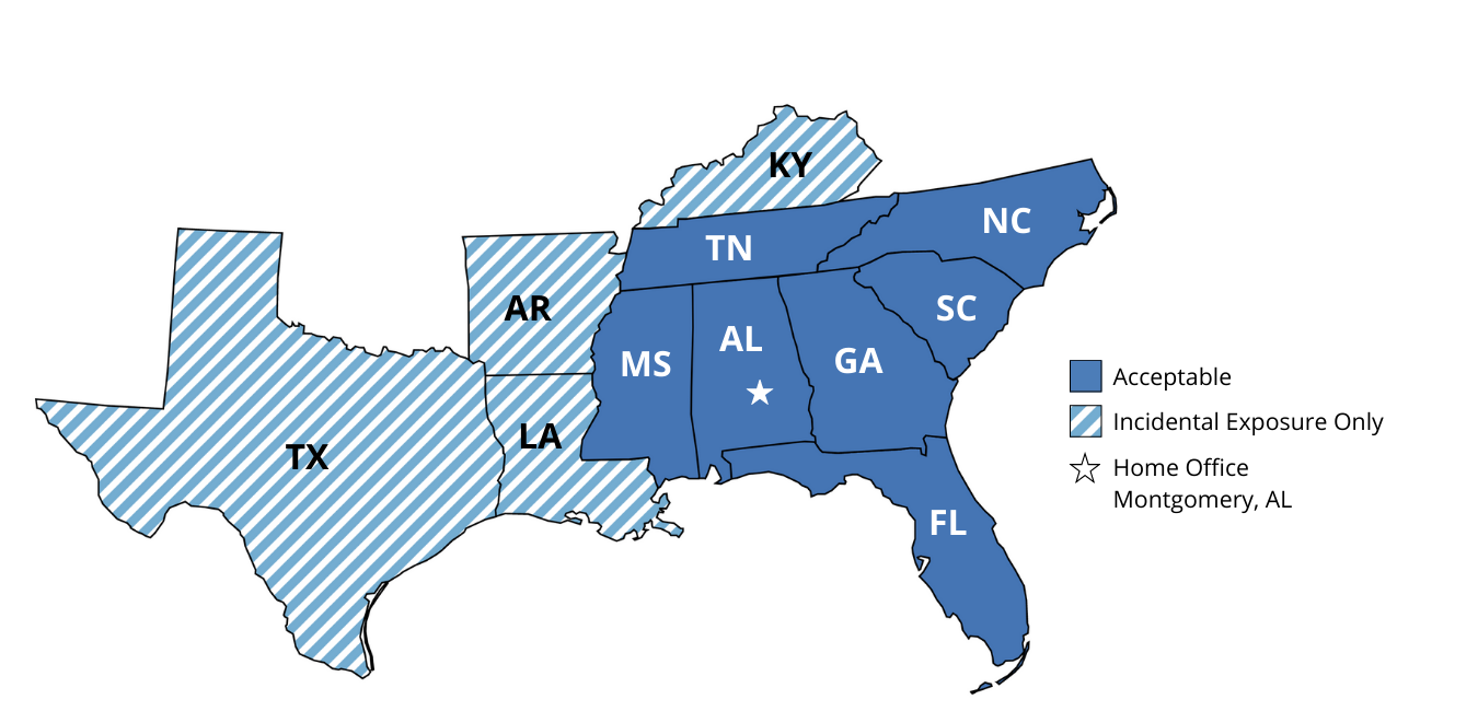 AIA Workers' Compensation program territory - now featuring Florida